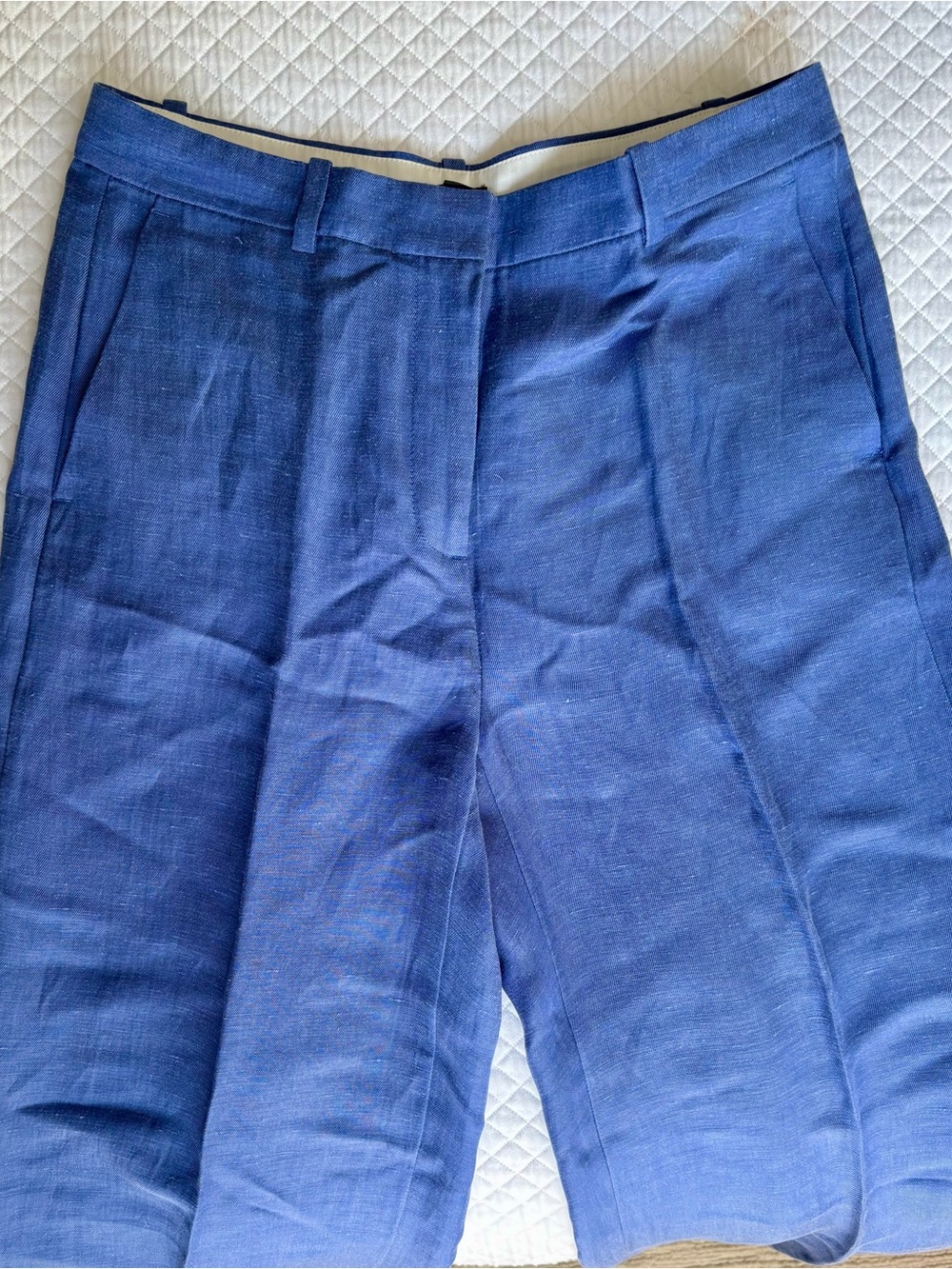 J. Crew Blue Linen Blend Dress Pants